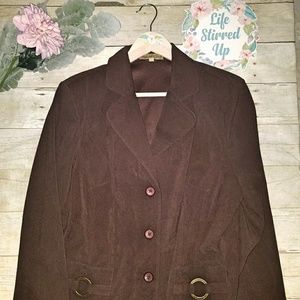 Notations Suede Feel XL Brown Blazer Jacket